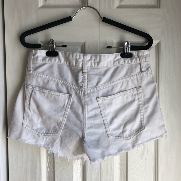 Free People High Rise Raw Hem Jean Shorts - Picture 5 of 13